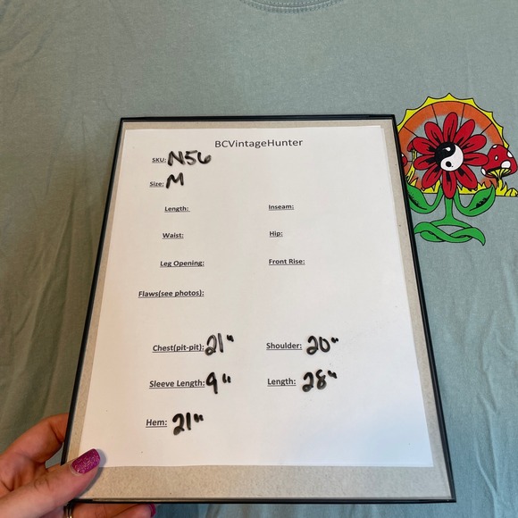 Market T-Shirt Flower Mushroom Graphic Tee Relaxed Fit Light Blue - Picture 4 of 6